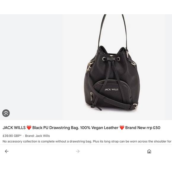 ‘Jack Wills’ Bucket Drawstring Crossbody - Picture 7 of 7